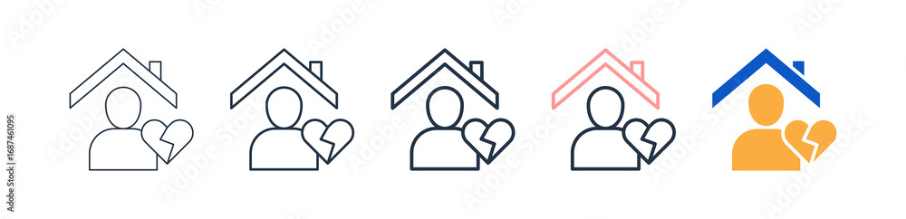 Poster orphan different style icons set vector illustration.