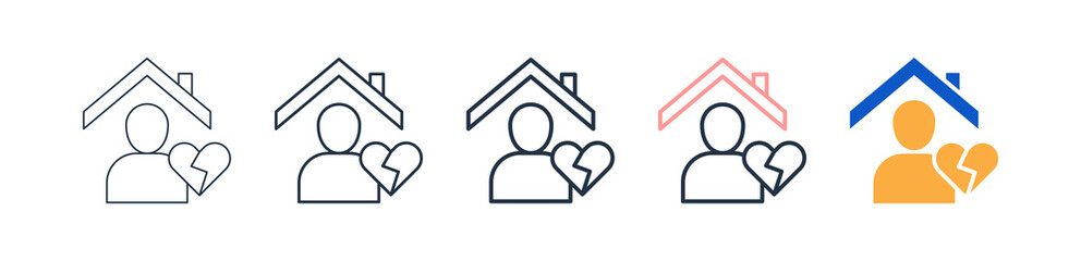 Orphan different style icons set vector illustration. 