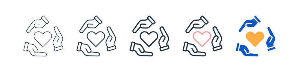 Solidarity different style icons set vector illustration. 