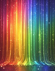 Vibrant rainbow curtain