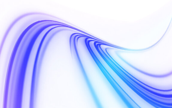 Digital image of light rays, striped lines on a blue light background. Design element for visualizing air or water flow. Light, light garland PNG.	