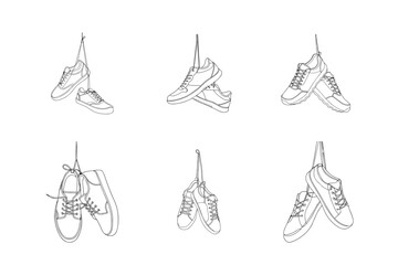 6 icon set of shoes vector eps