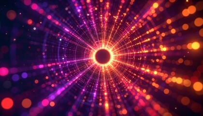 Abstract vibrant tunnel of light