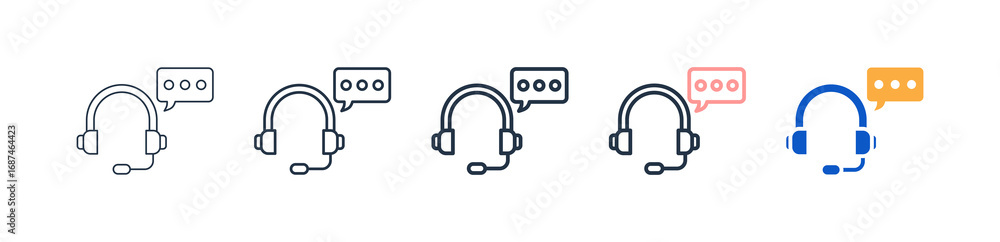 Poster call center different style icons set vector illustration.