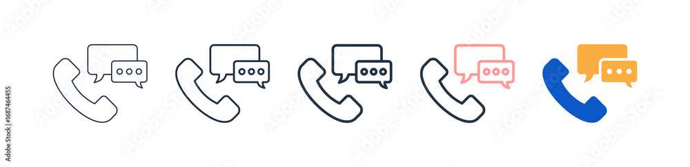 Poster phone call different style icons set vector illustration.