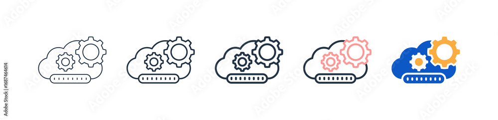 Poster update different style icons set vector illustration.