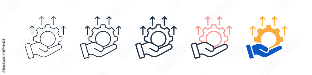 Aufkleber optimization different style icons set vector illustration.