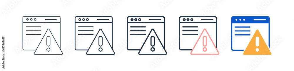 Poster warning different style icons set vector illustration.