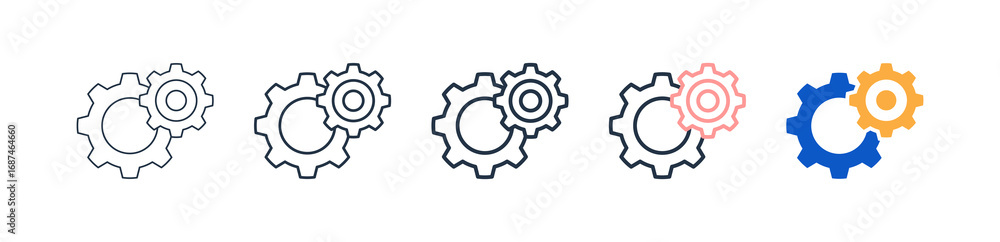Aufkleber setting different style icons set vector illustration.
