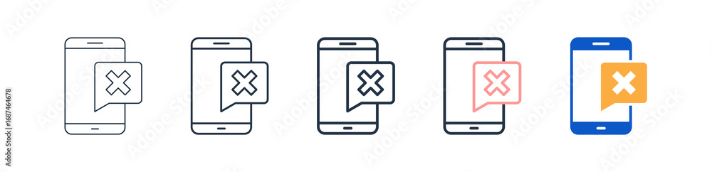 Poster error different style icons set vector illustration.