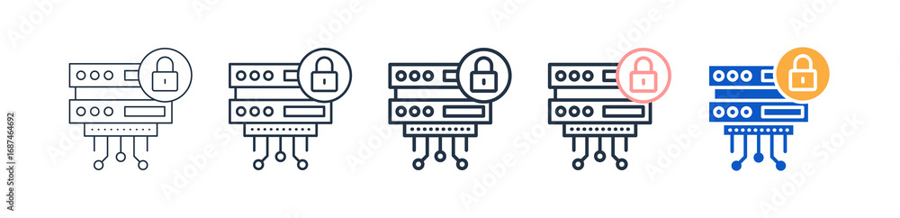 Poster lock different style icons set vector illustration.