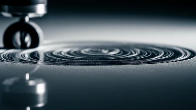 Slowmotion footage capturing a drill bit removing material while creating an airswitch button hole for waste disposal unit activation.