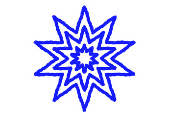 Concentric Starburst Electric Blue Geometric Design with Layered Points.