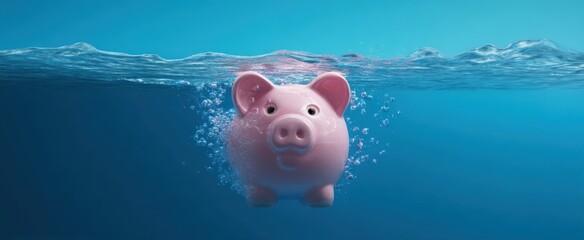 The Piggy Bank Swimming Beneath the Surface of Clear Blue Water