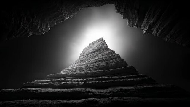 Unknown Dark Terrain Mountain Peak Standing in Light