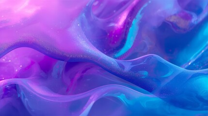 Abstract swirling purple and blue liquid smoke