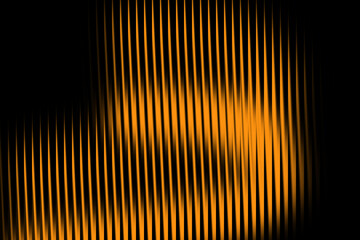 Abstract orange vertical lines with a subtle wavy pattern on a black background, digital art