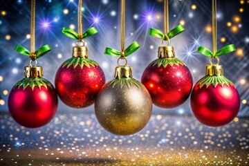 Christmas background with balls and stars