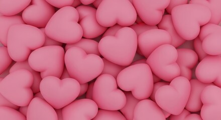 Fototapeta premium A Sweet Pile of Pink Heart Candies Filling the Frame