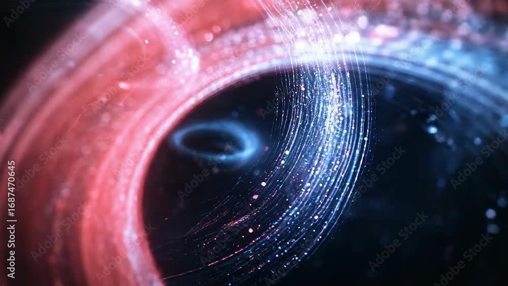 Poster glowing swirling vortexes creating a dynamic energy flow