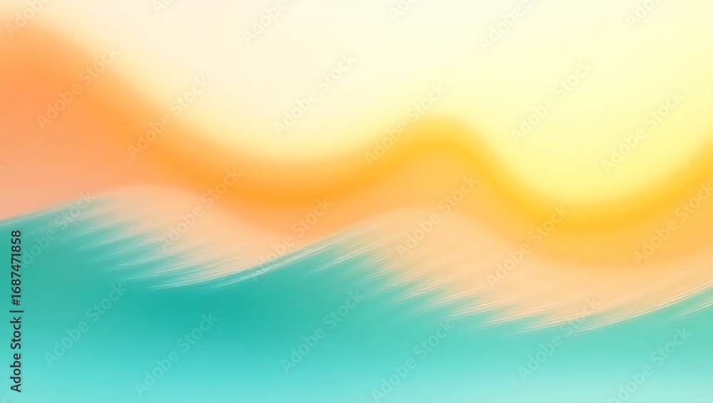 Poster abstract flowing waves background. a dynamic design with a colorful gradient of orange, yellow, and 