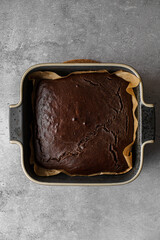chocolate brownie pie with hazelnuts 