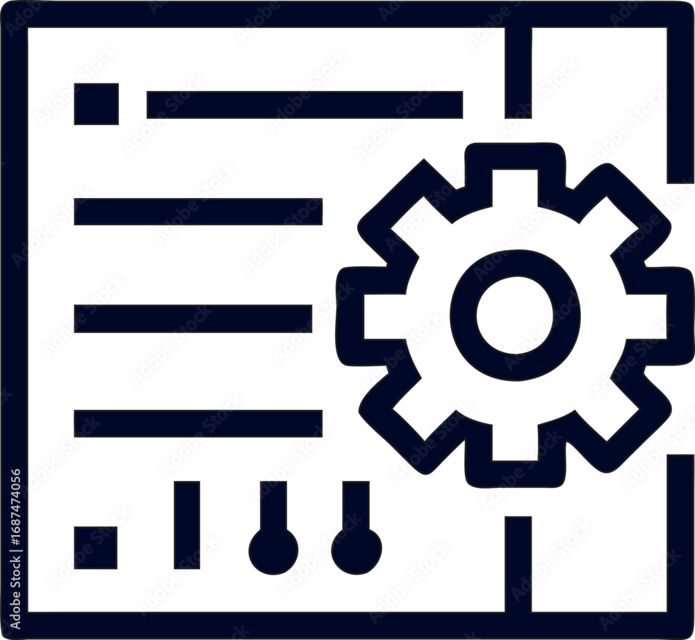 Poster system configuration gear icon vector for it dashboards and maintenance tools.