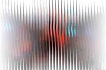 Abstract blurred glowing red blue background with vertical striped white overlay, futuristic minimal wallpaper design with stylish artistic luminous texture