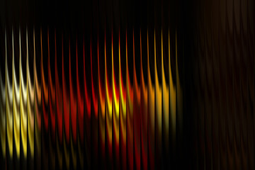 Abstract glowing neon yellow red background with vertical striped overlay, futuristic artistic wallpaper with blurred luminous digital illumination texture