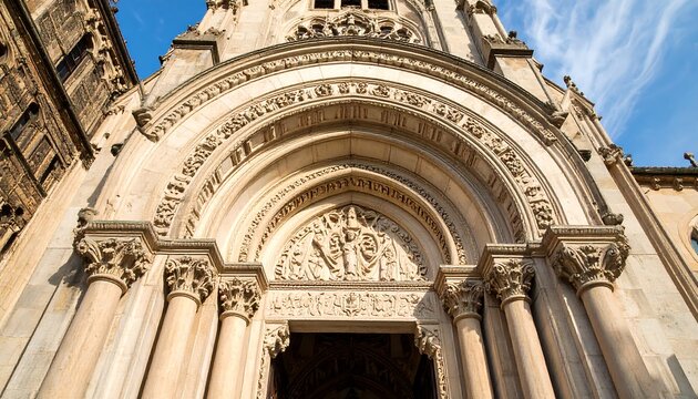 Ornate stone archway of a building