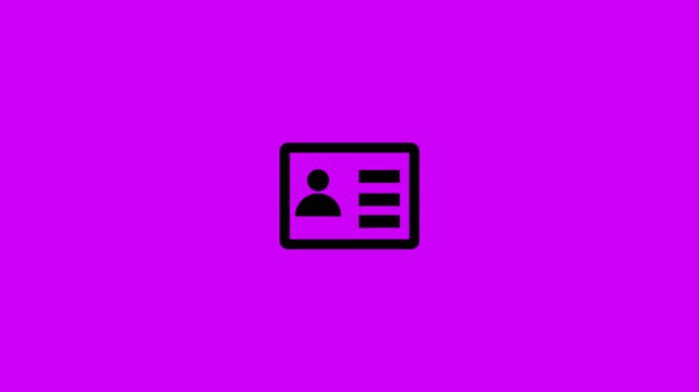 Identity document icon. Personal information icon nid. NID card icon animation.