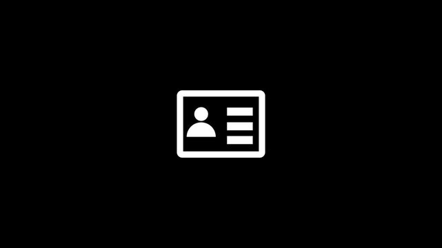 Identity document icon. Personal information icon nid. NID card icon animation.