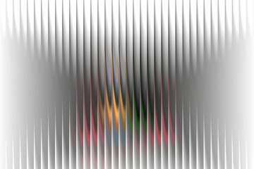 Abstract glowing blurred white background with rainbow highlights and vertical striped overlay, futuristic artistic wallpaper with luminous digital texture