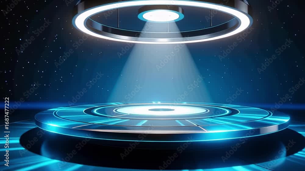 Poster futuristic product showcase stage platform background with light for presentation design space 3d re