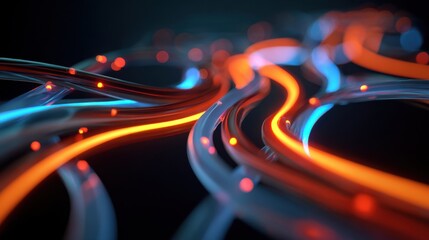 glowing abstract curves light trails