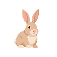 Adorable Cartoon Rabbit with Long Ears and Soft Fur