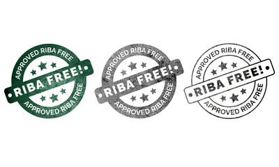 Grunge Rubber Stamp Set Illustration with Transparent Background | Riba Free Design PNG