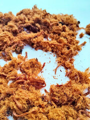 An Up-Close Texture of Traditional Indonesian Abon Sapi