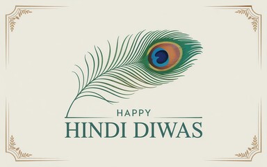 Artistic poster showing Hindi Diwas and cultural pride.