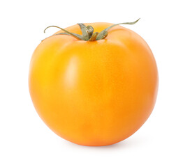 One ripe yellow tomato isolated on white