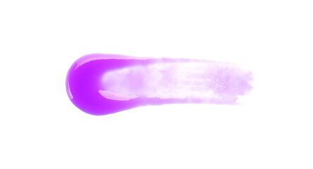 Sample of purple shampoo for blonde hair isolated on white, top view