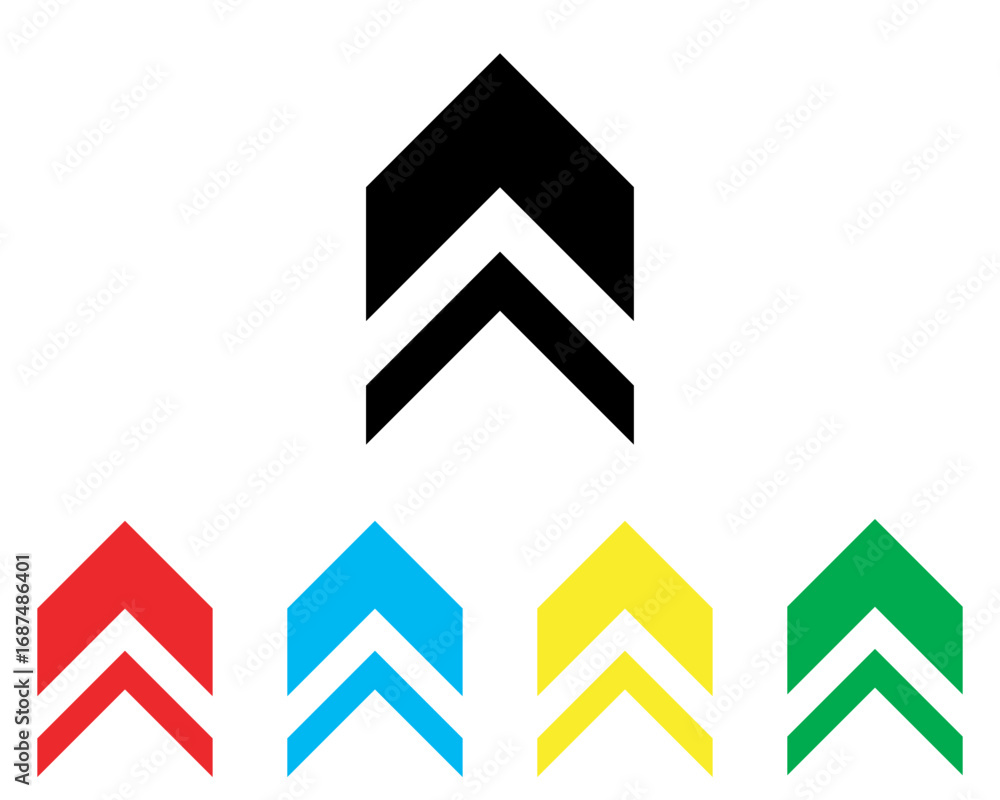 Poster up arrow icon vector. scroll up icon sign symbol in trendy flat style. set elements in colored icons
