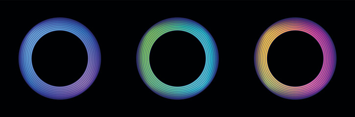 Abstract Glowing Light Circle Eclipse Ring in Dark Space – Bright Blue Energy Sphere Fractal Shape Illustration, Round Colorful Symbol Pattern Wallpaper Design