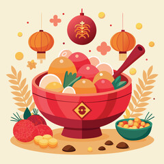 Gradient dongzhi festival greetingvector desogn