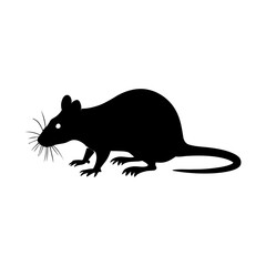 Obraz premium Elegant rat silhouette, symbol of intelligence, survival, and adaptability, perfect for design projects
