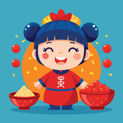 Gradient dongzhi festival greetingvector desogn