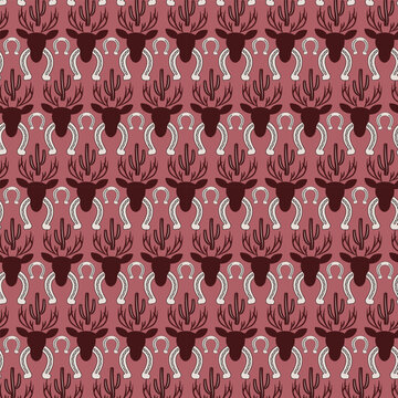 Cowboy chic seamless vector pattern