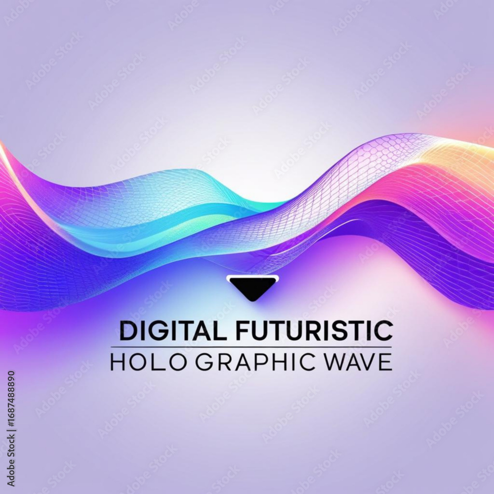 Poster abstract flowing multicolored lines with gradient effect creating dynamic composition on light backg
