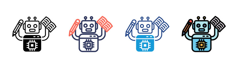Educational Robotics Icon Set Multiple Style Collection