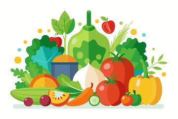 vegetables on a white